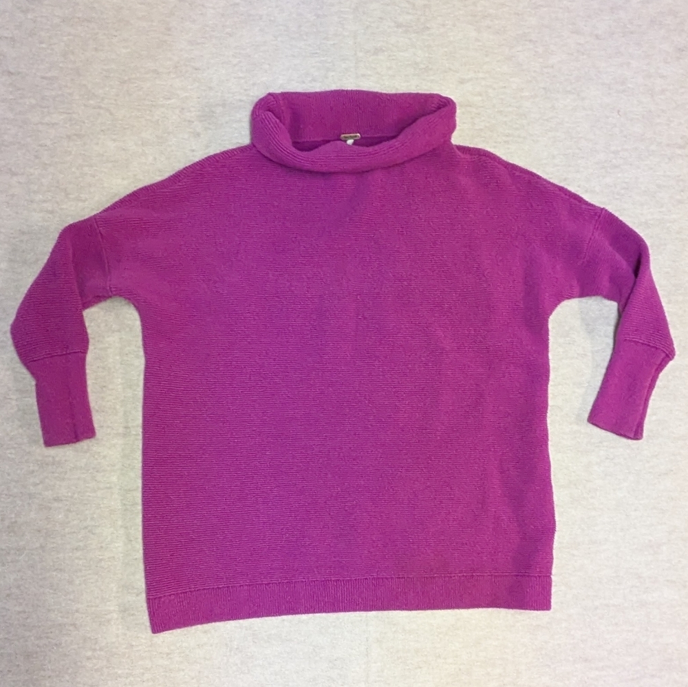 Free People Ottoman Slouchy Fuchsia Sweater Women's XS Oversized Dolman Sleeve